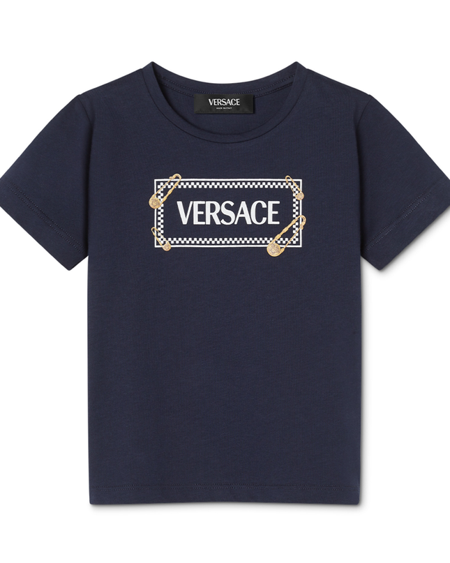 Kids Atelier-Versace-Safety Pin Logo Kids T-Shirt