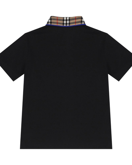 Black Logo Check Polo Shirt