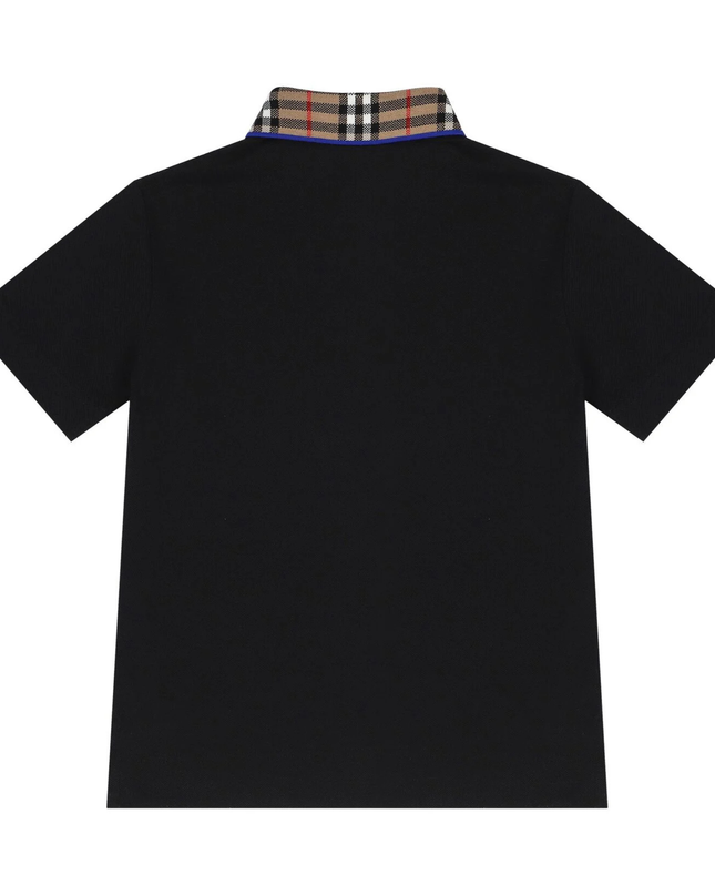 Black Logo Check Polo Shirt