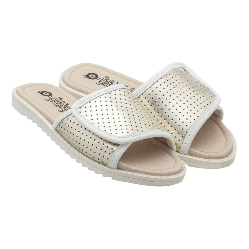 OLD SOLES-SPORTY SLIDE-#7020-GOLD/SNOW