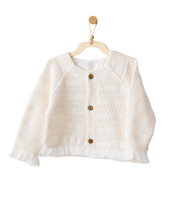 Kids Atelier Andy Wawa Vanilla Ruffle Cardigan