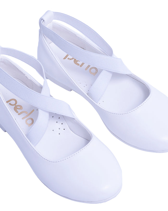PERLA-V50B-SNOW WHITE-MATTE BALLERINA FLATS