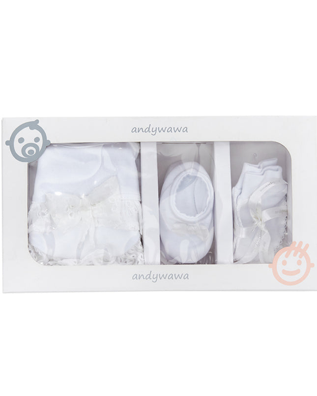kids atelier andywawa White 3pc Newborn Set