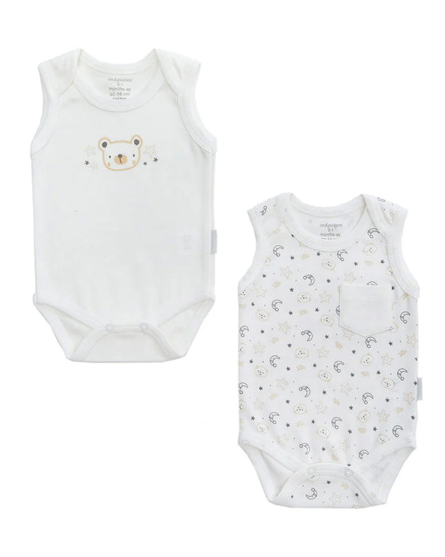 kids atelier andywawa White 2pc LWB Bodysuit Set