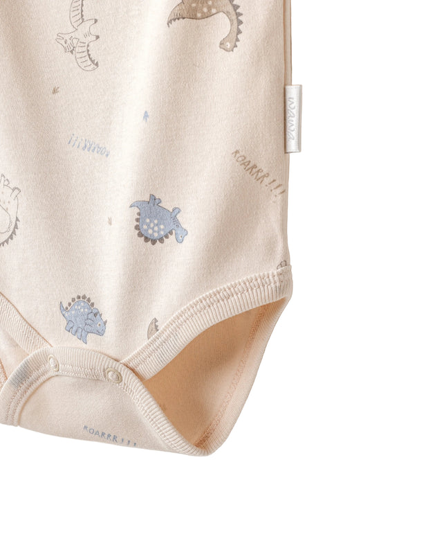 kids atelier andywawa Beige and Blue Dino Bodysuits