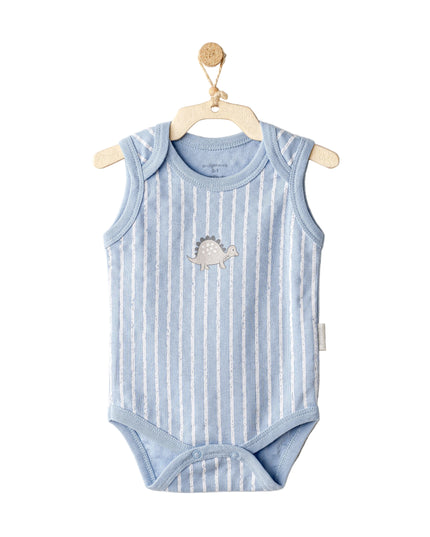 kids atelier andywawa Beige and Blue Dino Bodysuits