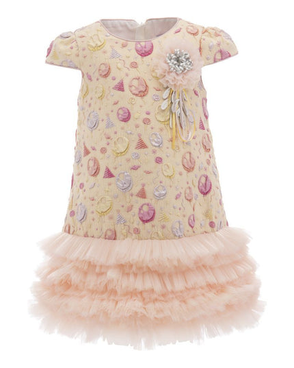 Mimi Tutu-Jacquard Party Dress-32055PR-Yellow