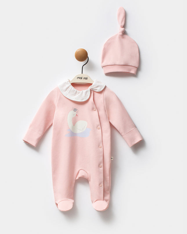 Pink Swan One-Piece Set