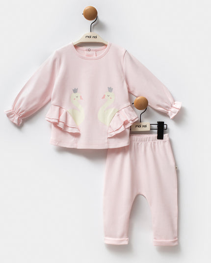 Pink Swan Ruffle Outfit Set