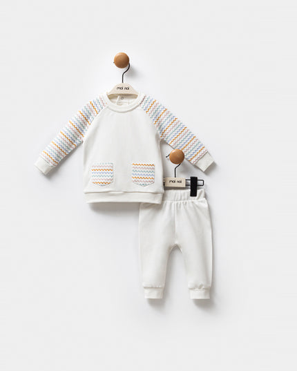 Multicolor Zigzag Sweat Set