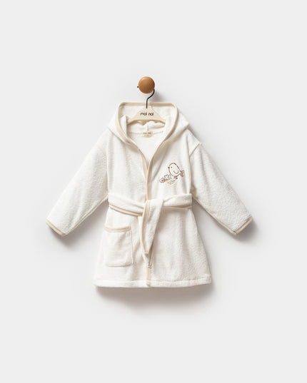 Beige Autumn Bird Robe