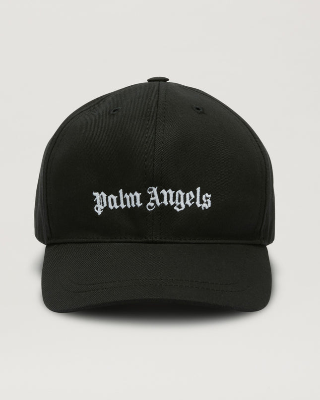 PALM ANGELS -PBLB002C99FAB0011001-LOGO BASEBALL CAP BLACK WHITE
