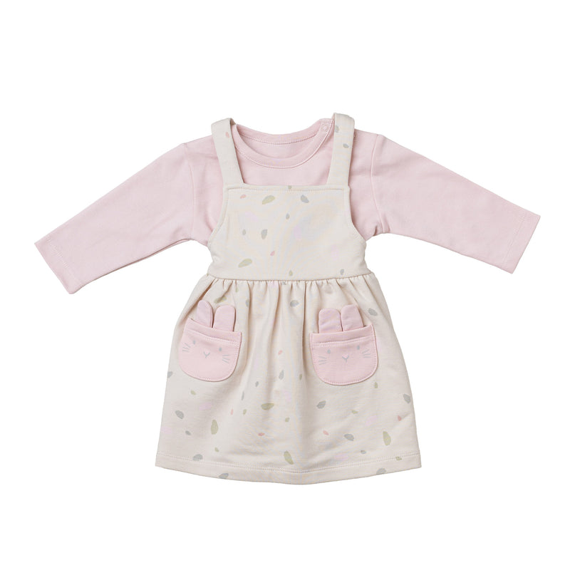 Andywawa-AC24078-BEIGE/PINK-Set DRESS SET