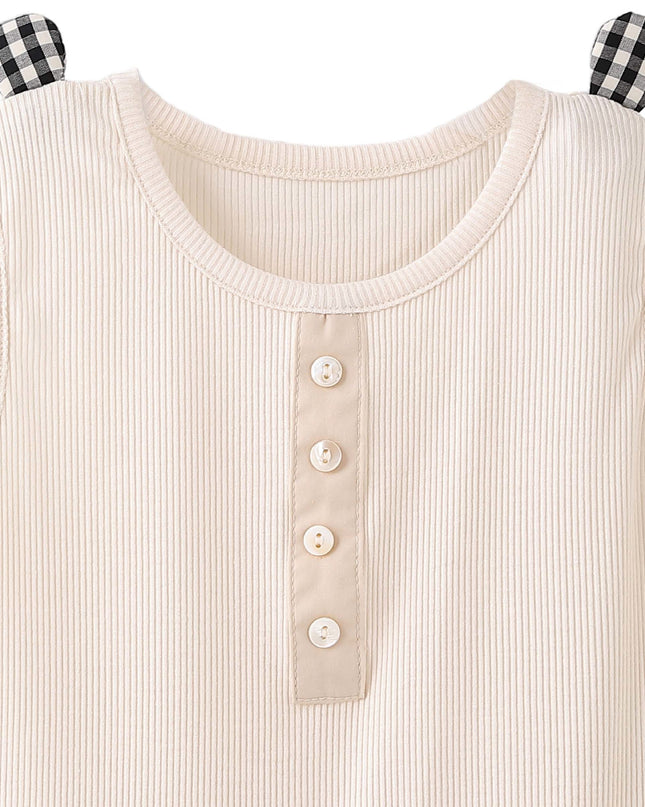 kids atelier banblu Cream Top & Striped Pants Set