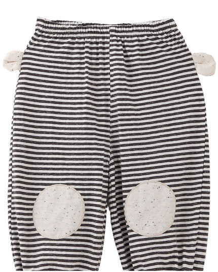 kids atelier banblu Cream Top & Striped Pants Set