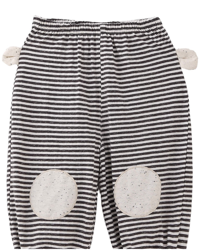 kids atelier banblu Cream Top & Striped Pants Set