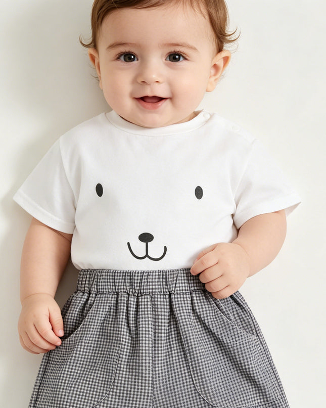 kids atelier banblu White Smile Checkered Set