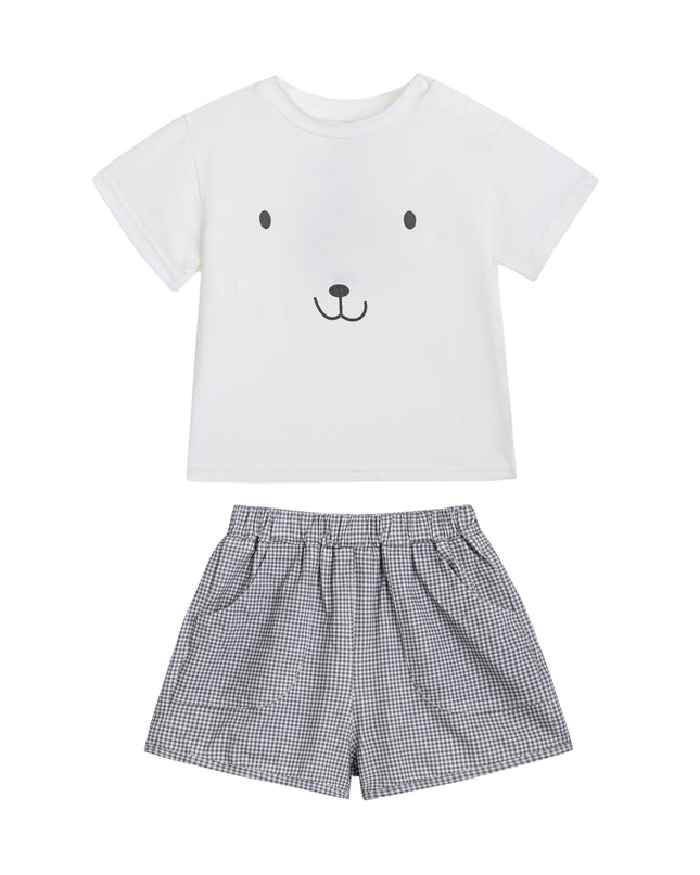 kids atelier banblu White Smile Checkered Set