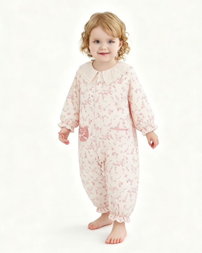 kids atelier banblu Pink Princess Floral Romper