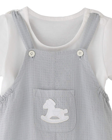 kids atelier banblu Gray Rocking Horse Romper