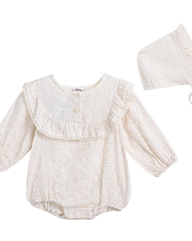 kids atelier banblu Blue Floral Collar Romper