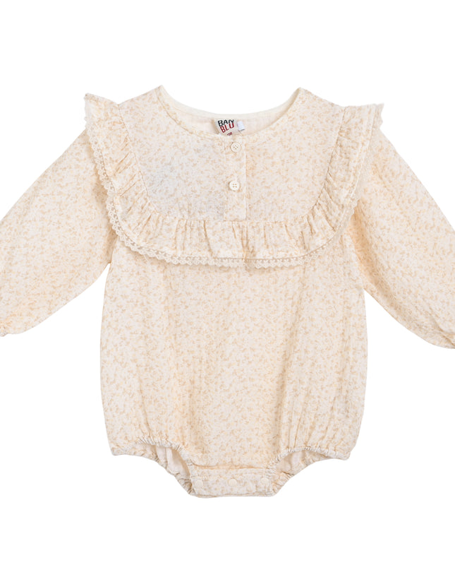 kids atelier banblu Yellow Floral Collar Romper