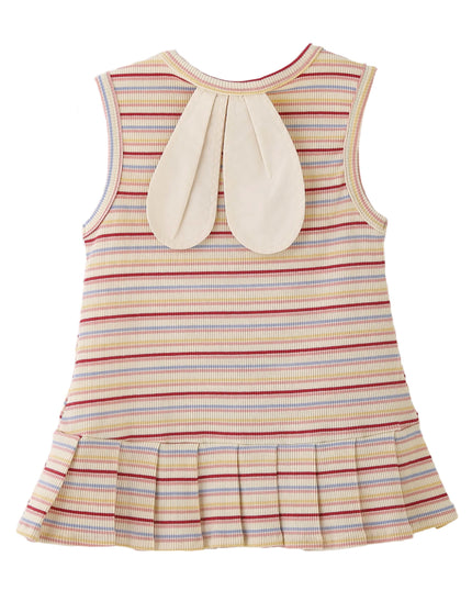 kids atelier banblu Orange Stripe Bunny Dress