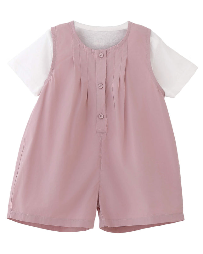 kids atelier banblu Pink Button Romper Set
