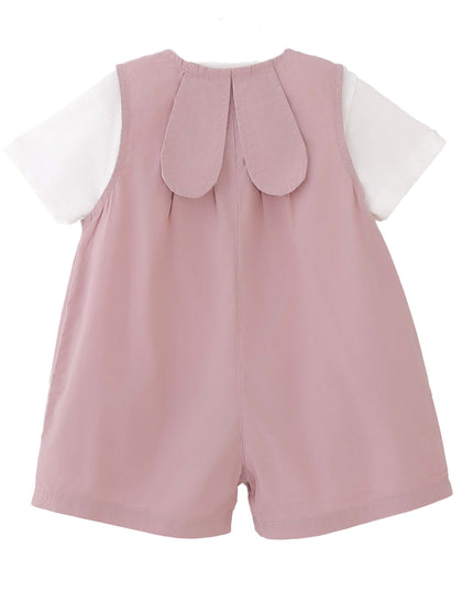kids atelier banblu Pink Button Romper Set