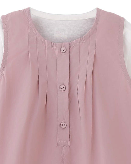 kids atelier banblu Pink Button Romper Set