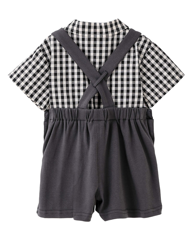 kids atelier banblu Gray Check Bow Set
