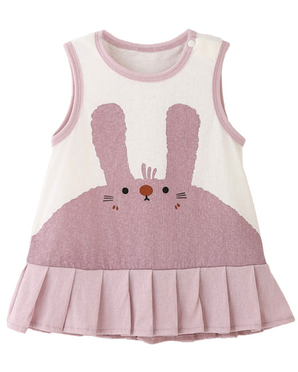 kids atelier banblu White Bunny Pleated Dress
