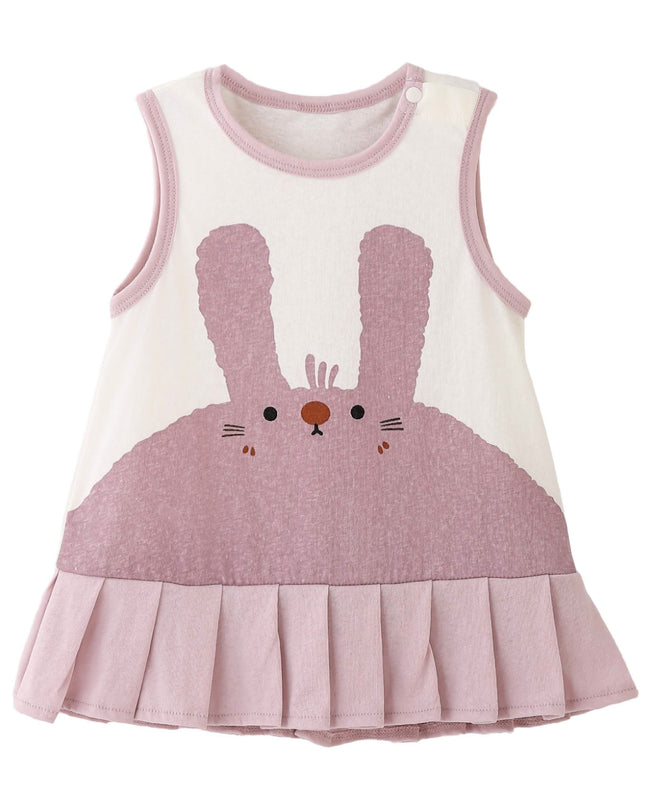 kids atelier banblu White Bunny Pleated Dress