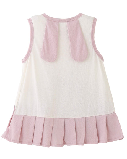kids atelier banblu White Bunny Pleated Dress