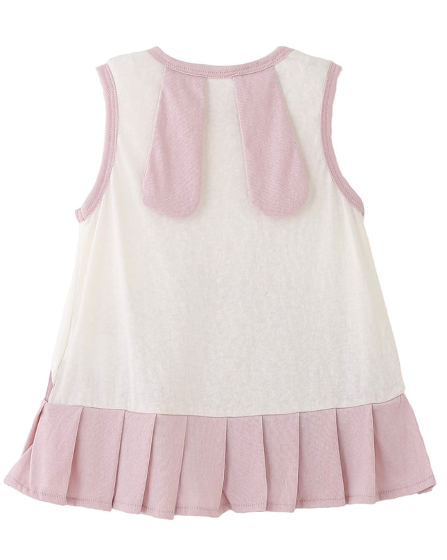 kids atelier banblu White Bunny Pleated Dress