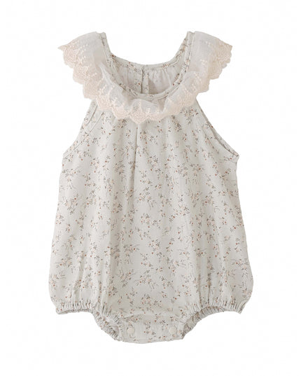 kids atelier banblu Cream Floral Lace Romper