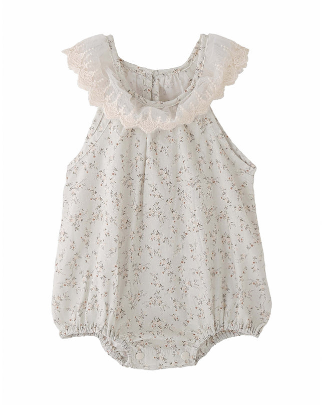 kids atelier banblu Cream Floral Lace Romper