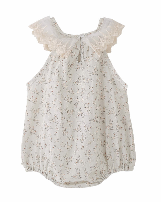 kids atelier banblu Cream Floral Lace Romper