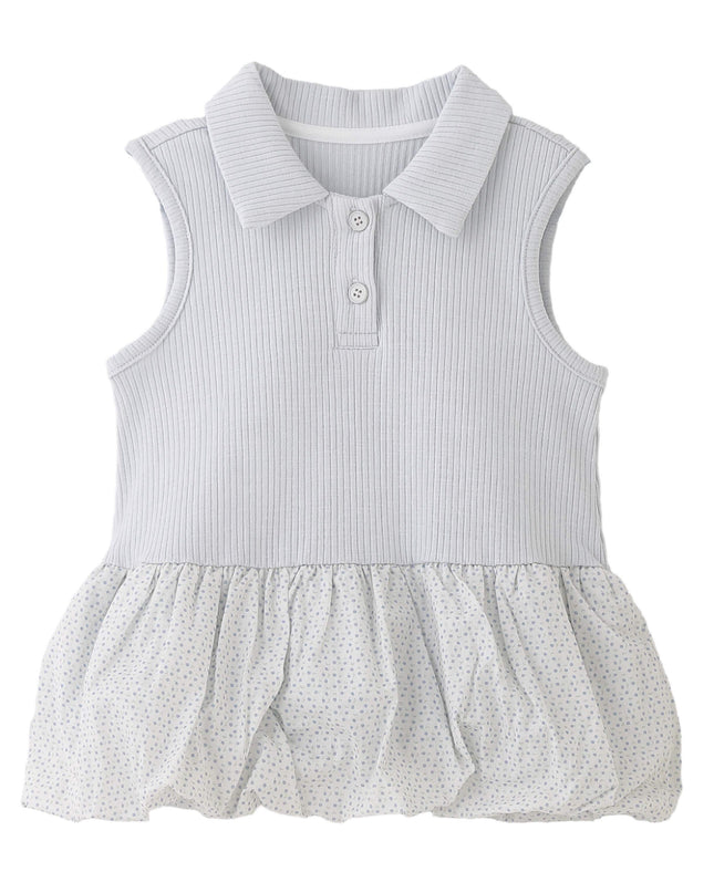 kids atelier banblu Blue Dotted Collar Dress