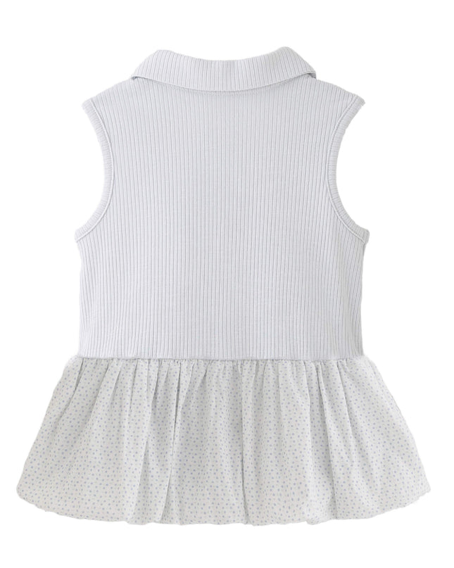 kids atelier banblu Blue Dotted Collar Dress