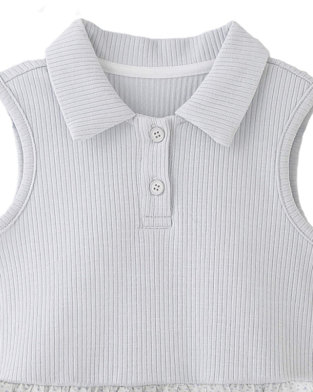 kids atelier banblu Blue Dotted Collar Dress