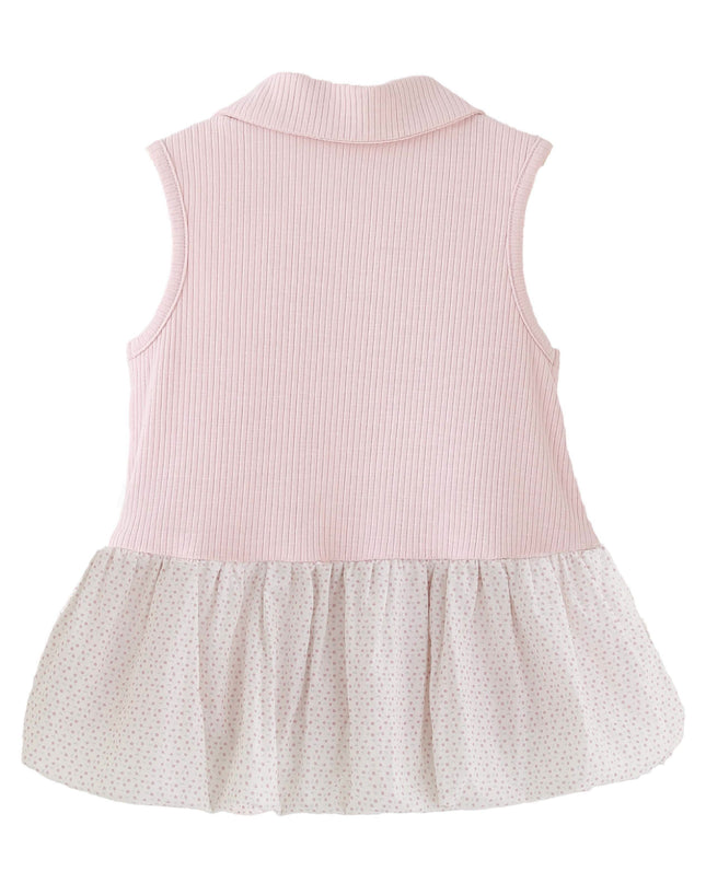 kids atelier banblu Pink Dotted Collar Dress