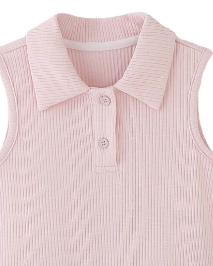 kids atelier banblu Pink Dotted Collar Dress