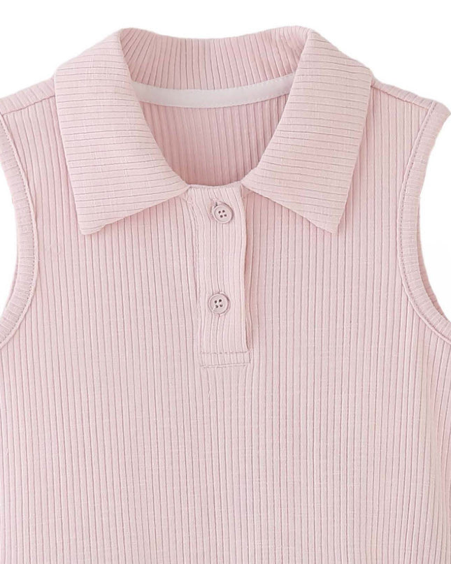 kids atelier banblu Pink Dotted Collar Dress