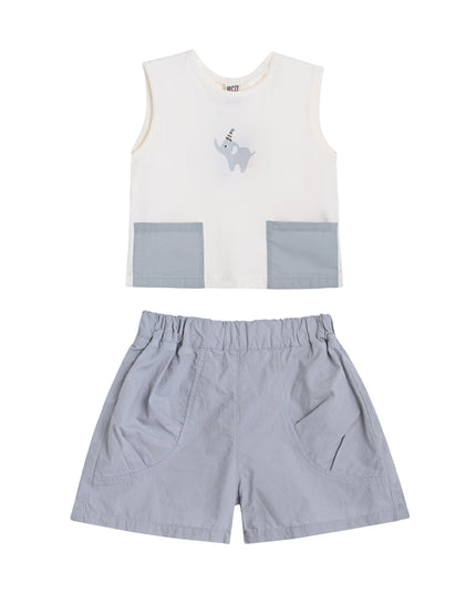 kids atelier banblu Gray Elephant Pocket Set