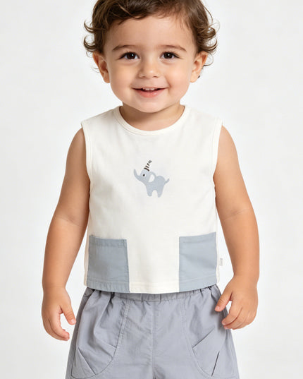 kids atelier banblu Gray Elephant Pocket Set