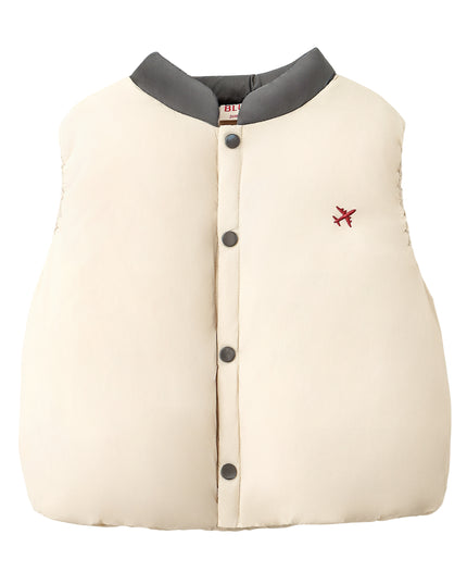 kids atelier banblu Beige Airplane Quilted Vest