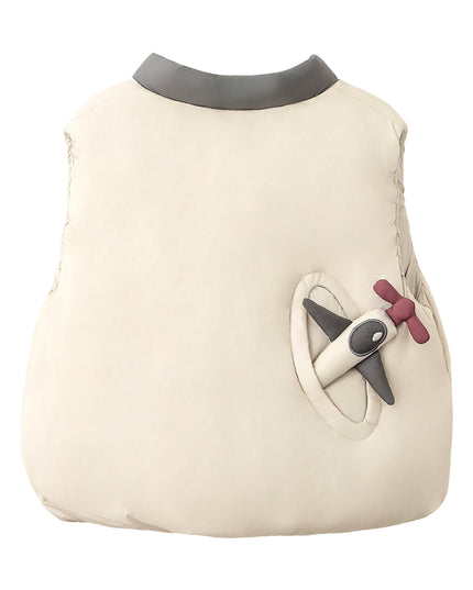 kids atelier banblu Beige Airplane Quilted Vest