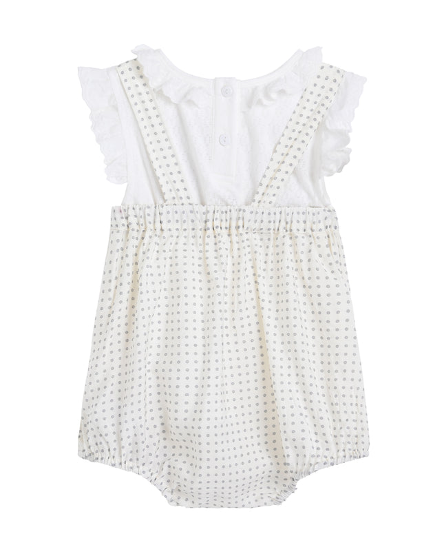 kids atelier banblu Beige Dotted Lace Romper