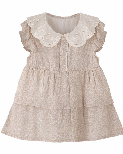 kids atelier banblu Cream Floral Tiered Dress